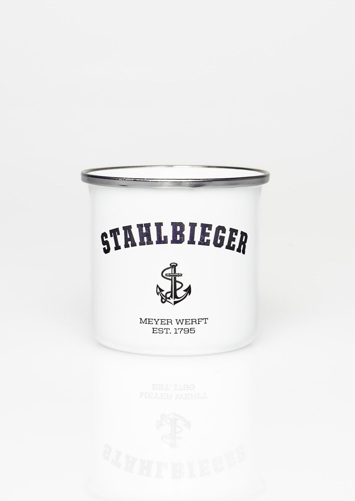 Emaille Tasse Stahlbieger