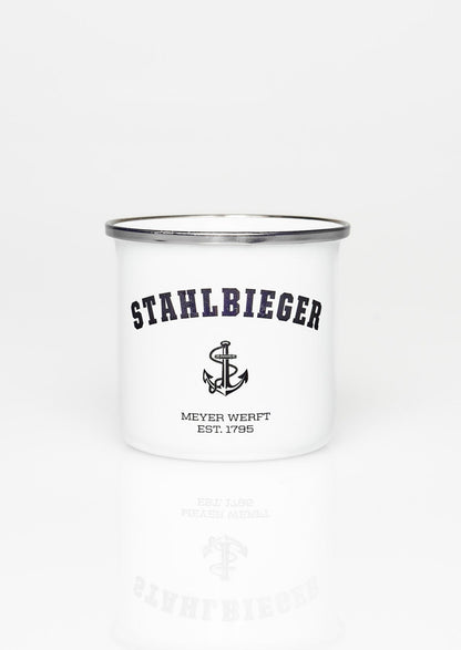 Emaille Tasse Stahlbieger