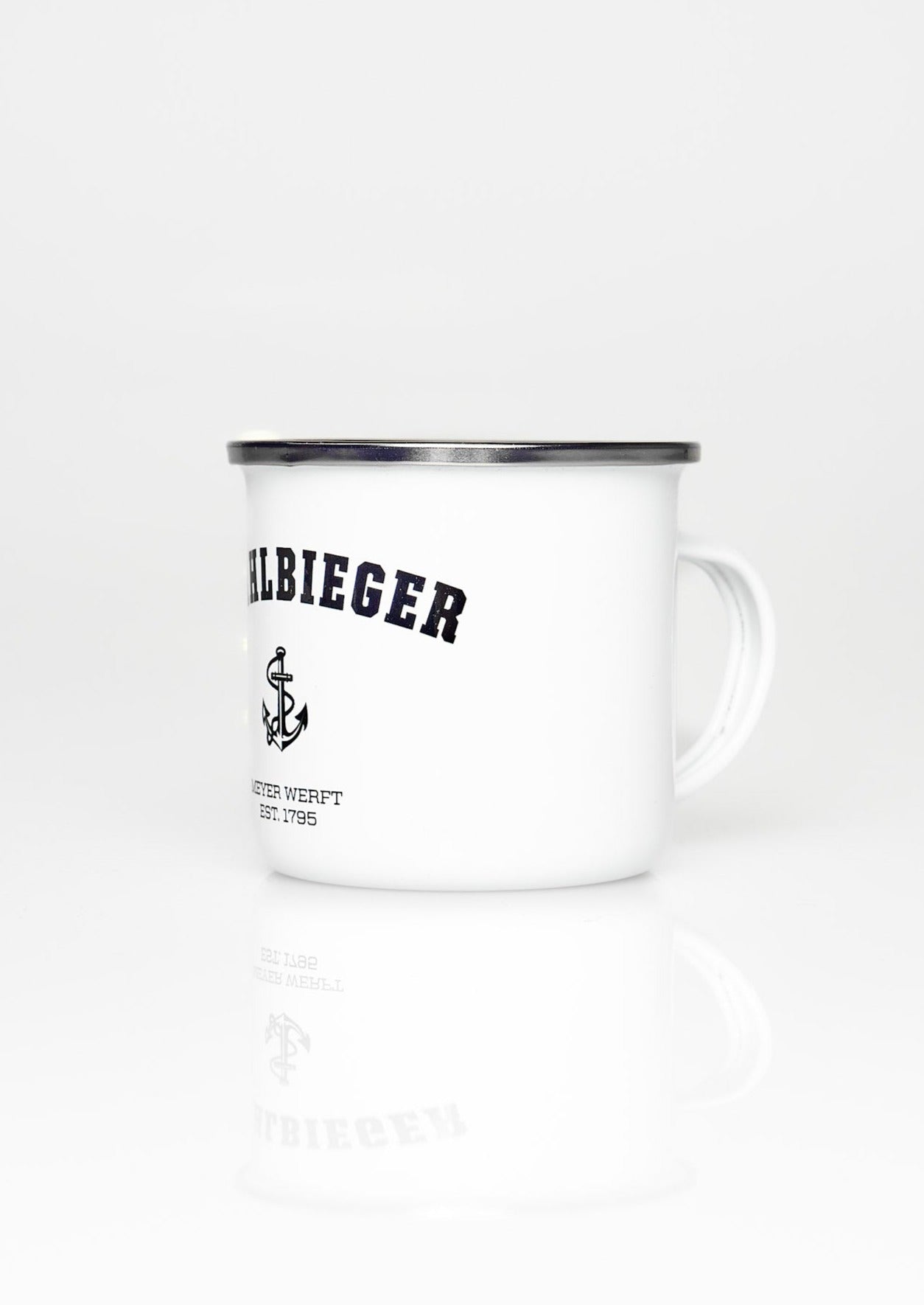 Emaille Tasse Stahlbieger