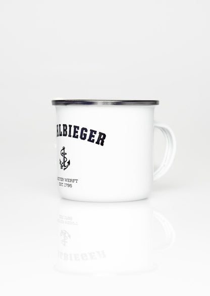 Emaille Tasse Stahlbieger