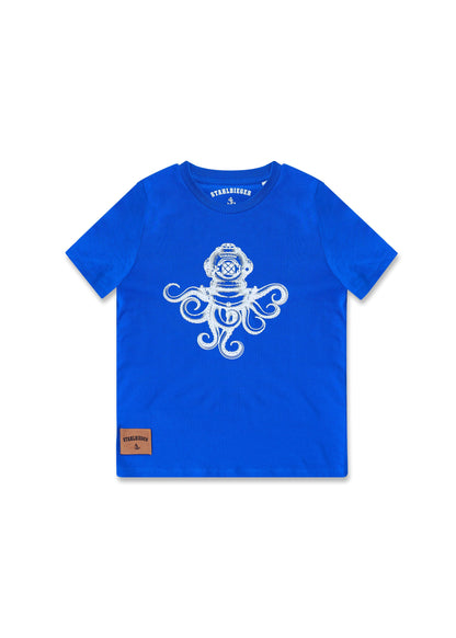 T-Shirt Kids Krake - royalblau